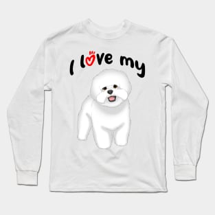 I Love My Bichon Frise Dog Long Sleeve T-Shirt